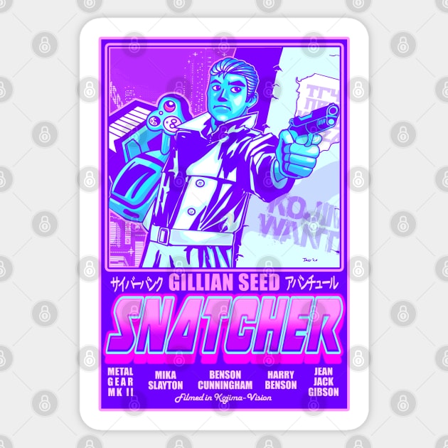 Neon Snatcher Poster Sticker by GodsBurden